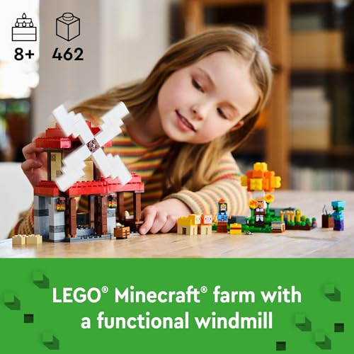 LEGO MINECRAFT LA GRANJA DE MOLINOS DE VIENTO JUGUETES DE CONSTRUCCIÓN DE MINECRAFT PARA NIÑOS NIÑOS Y NIÑAS EDADES 8 - 2
