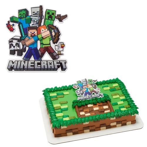 DECORACIÓN PARA TARTAS DE MINECRAFT DECORACIÓN DE PASTEL DE CUMPLEAÑOS CON STEVE ALEX CREEPER Y MÁS SEGURO PARA ALIMENTOS - 1