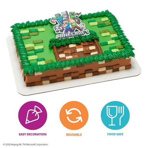 DECORACIÓN PARA TARTAS DE MINECRAFT DECORACIÓN DE PASTEL DE CUMPLEAÑOS CON STEVE ALEX CREEPER Y MÁS SEGURO PARA ALIMENTOS - 4