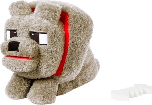 MATTEL MINECRAFT DENNIS EL LOBO DE PELUCHE CON ACCIÓN DE ALIMENTACIÓN Y SONIDO ANIMAL DE PELUCHE MODO COMIDA INSPIRADO - 4
