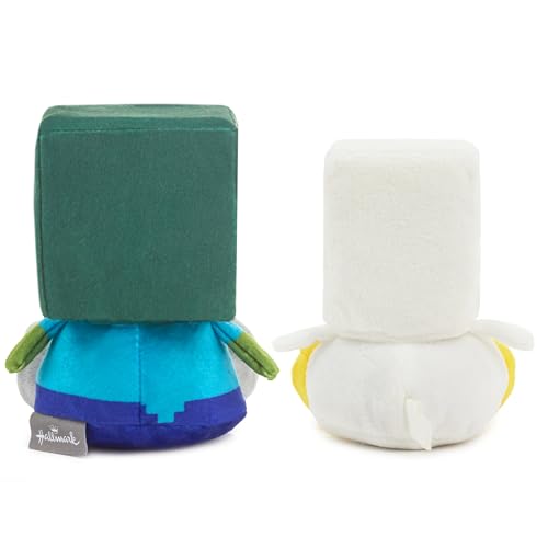 HALLMARK BETTER TOGETHER MINECRAFT JUGUETE MAGNÉTICO DE PELUCHE JUEGO DE 2 BEBÉ ZOMBI Y POLLO 525 PULGADAS REGALO - 3