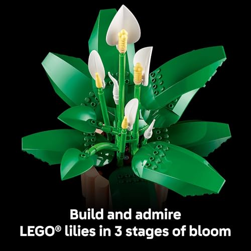 LEGO BOTANICALS JUEGO DE CONSTRUCCIÓN DE FLORES DE LIRIO DE LA PAZ PARA ADULTOS REGALOS PARA CUMPLEAÑOS DORMITORIO ESTANTE - 4