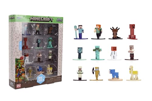 JADA MINECRAFT NANO METALFIGS SERIES 17 FIGURA FUNDIDA A PRESIÓN 12 UNIDADES INCLUYE STEVE ALEX DIAMOND ARMOR ZOMBIE Y MÁS - 1