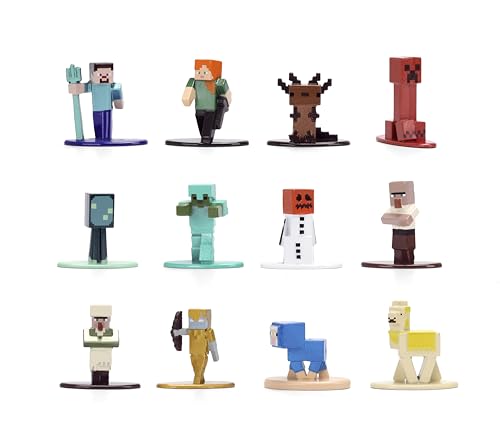 JADA MINECRAFT NANO METALFIGS SERIES 17 FIGURA FUNDIDA A PRESIÓN 12 UNIDADES INCLUYE STEVE ALEX DIAMOND ARMOR ZOMBIE Y MÁS - 3