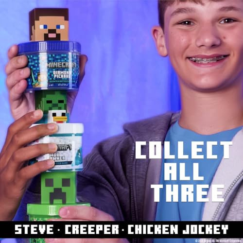 MINECRAFT DIAMOND PICKAXE TARRO DE LIMO DE MANTEQUILLA DE PICO SUAVE Y ELÁSTICO CON AROMA DE ALGODÓN DE AZÚCAR CON STEVE - 6