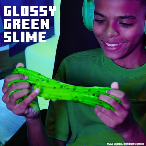 MINECRAFT CREEPER GLOSSY SLIME JAR WATERMELON SCENTED SMOOTH STRETCHY SLIME WITH GLITTER CREEPER CHARM 8 OZ - 2