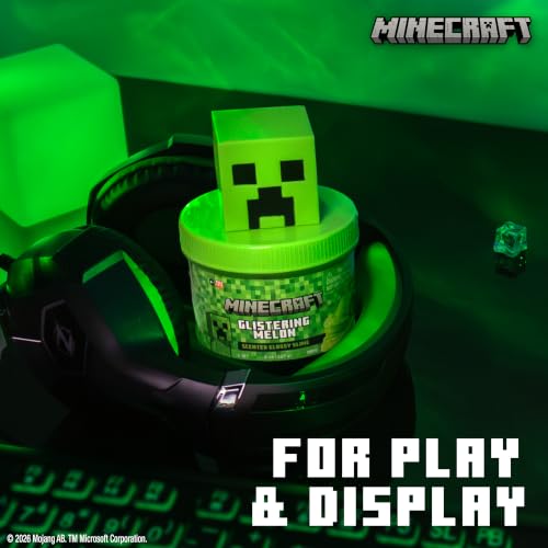 MINECRAFT CREEPER GLOSSY SLIME JAR WATERMELON SCENTED SMOOTH STRETCHY SLIME WITH GLITTER CREEPER CHARM 8 OZ - 5