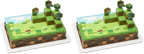 DECOSET MOBS BEWARE MINECRAFT DECORACIÓN PARA TARTAS 6 PIEZAS APILABLES PARA TARTAS BLOQUES 3D ENTRELAZADOS CON PERSONAJES - 1