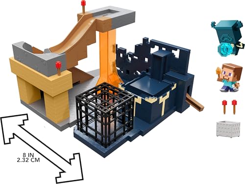 MATTEL MINECRAFT MINI MODE PLAYSET SET RISE OF THE WARDEN CON 2 MINIS INCLUYENDO FIGURAS DE STEVE Y WARDEN Y CÓDIGO DLC - 6