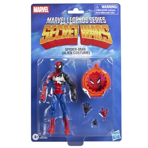 MARVEL LEGENDS SERIES SECRET WARS SPIDERMAN DISFRAZ DE ALIEN RETRO COMICS FIGURA DE ACCIÓN COLECCIONABLE DE 6 PULGADAS - 1