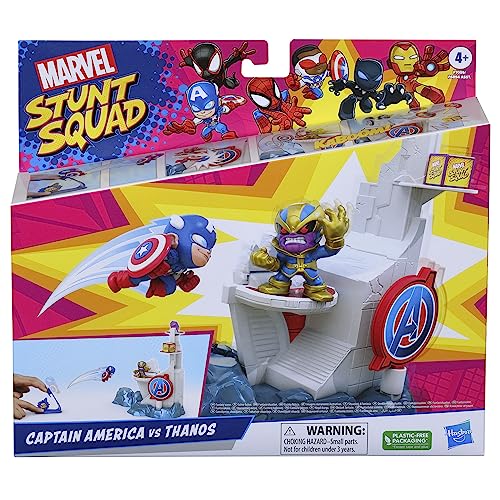 MARVEL STUNT SQUAD TOWER SMASH PLAYSET CAPITÁN AMÉRICA VS THANOS FIGURAS DE ACCIÓN DE SUPERHÉROES DE 15 PULGADAS JUGUETES - 2