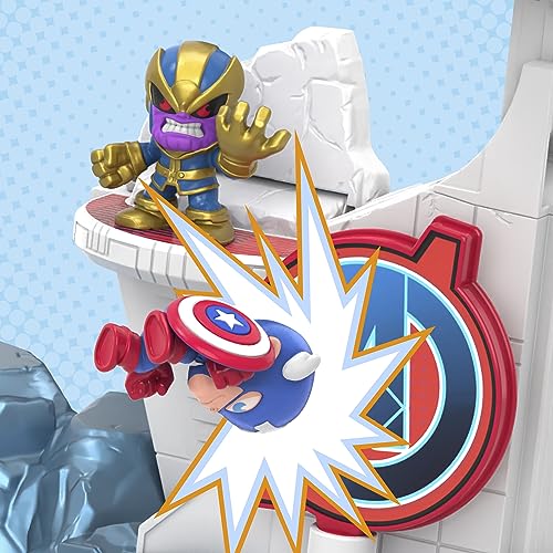 MARVEL STUNT SQUAD TOWER SMASH PLAYSET CAPITÁN AMÉRICA VS THANOS FIGURAS DE ACCIÓN DE SUPERHÉROES DE 15 PULGADAS JUGUETES - 5