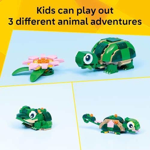 LEGO CREATOR 3 EN 1 TORTUGA CON UNA FLOR DE NENÚFAR JUGUETE DE CONSTRUCCIÓN PARA NIÑAS Y NIÑOS LOS NIÑOS CONSTRUYEN - 3