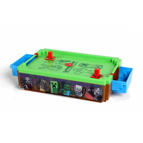 MINECRAFT MINI ARCADE AIR HOCKEY OVERWORLD JUEGO DE MESA MOTORIZADO DE 14 PULGADAS SONIDOS ICÓNICOS EMPUJADORES - 6
