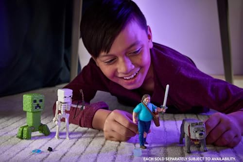 MATTEL MINECRAFT JUEGO DE FIGURAS DE ACCIÓN Y ACCESORIOS PERSONAJE COLECCIONABLE DE STEVE POSABLE DE 4 PULGADAS INSPIRADO - 2