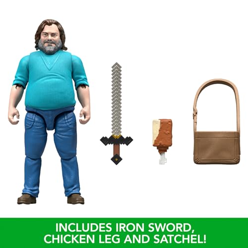 MATTEL MINECRAFT JUEGO DE FIGURAS DE ACCIÓN Y ACCESORIOS PERSONAJE COLECCIONABLE DE STEVE POSABLE DE 4 PULGADAS INSPIRADO - 4