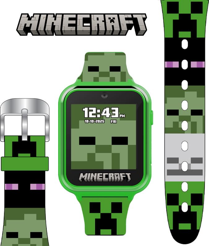MINECRAFT RELOJ INTELIGENTE PARA NIÑOS RELOJ INTERACTIVO CON PANTALLA LED CON 10 CARAS DE RELOJ PERSONALIZADAS JUEGOS CÁMARA - 3