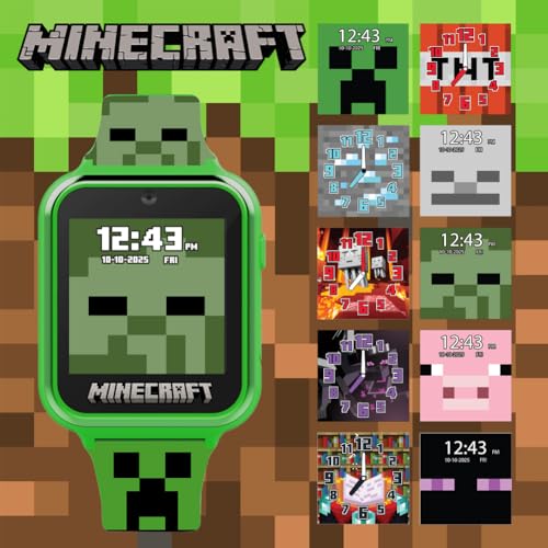 MINECRAFT RELOJ INTELIGENTE PARA NIÑOS RELOJ INTERACTIVO CON PANTALLA LED CON 10 CARAS DE RELOJ PERSONALIZADAS JUEGOS CÁMARA - 4