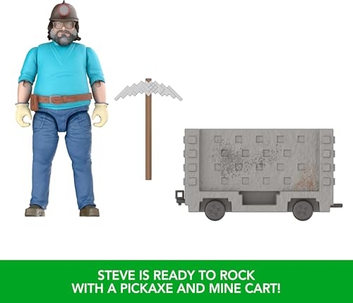 MATTEL MINECRAFT JUEGO DE FIGURAS DE ACCIÓN ESCAPE EXPLOSIVO EN VAGONETA CON STEVE DE 4 PULGADAS Y ACCESORIOS DE MINERÍA - 3