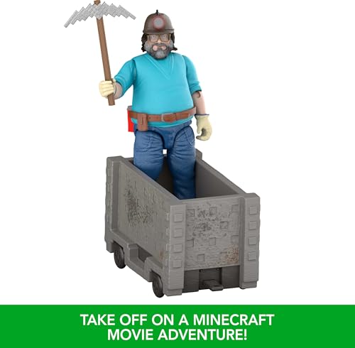 MATTEL MINECRAFT JUEGO DE FIGURAS DE ACCIÓN ESCAPE EXPLOSIVO EN VAGONETA CON STEVE DE 4 PULGADAS Y ACCESORIOS DE MINERÍA - 4