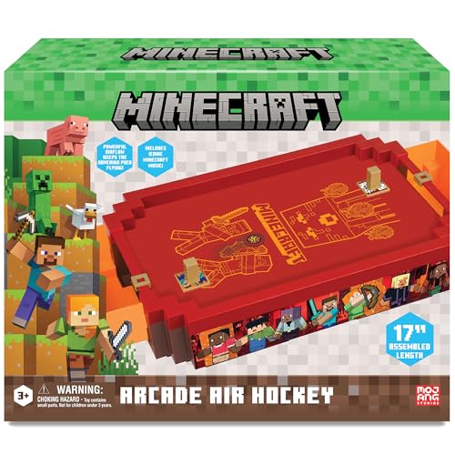 MINECRAFT ARCADE AIR HOCKEY NETHER SERIE CORE JUEGO DE MESA MOTORIZADO DE 17 PULGADAS SONIDOS ICÓNICOS JUGUETE COLECCIONABLE - 1