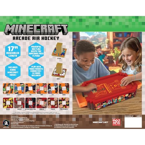 MINECRAFT ARCADE AIR HOCKEY NETHER SERIE CORE JUEGO DE MESA MOTORIZADO DE 17 PULGADAS SONIDOS ICÓNICOS JUGUETE COLECCIONABLE - 2