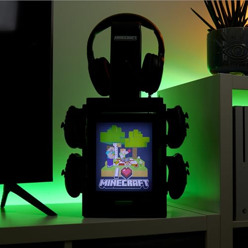 NUMSKULL OFFICIAL MINECRAFT LED LIGHT GAMING LOCKER CONTROLLER HOLDER HEADSET STAND FOR PS4PS5 XBOX SERIES XS MULTIPLE LED - 2