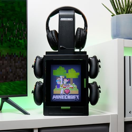 NUMSKULL OFFICIAL MINECRAFT LED LIGHT GAMING LOCKER CONTROLLER HOLDER HEADSET STAND FOR PS4PS5 XBOX SERIES XS MULTIPLE LED - 6