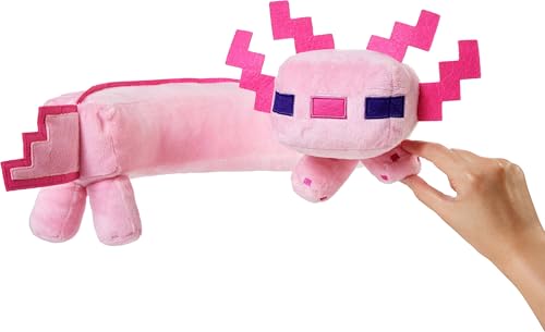 MATTEL MINECRAFT AXOLOTL ALMOHADA PARA EL CUELLO JUGUETE DE PELUCHE CON SONIDOS PARA VIAJES COMODIDAD Y JUEGO EXCLUSIVO - 3