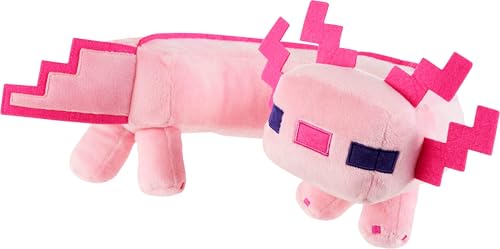 MATTEL MINECRAFT AXOLOTL ALMOHADA PARA EL CUELLO JUGUETE DE PELUCHE CON SONIDOS PARA VIAJES COMODIDAD Y JUEGO EXCLUSIVO - 5