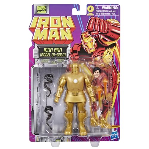MARVEL LEGENDS SERIES IRON MAN MODELO 01 ORO FIGURA DE ACCIÓN COLECCIONABLE DE IRON MAN COMICS DE 6 PULGADAS TARJETA - 2