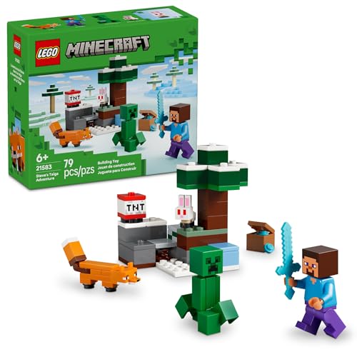 LEGO MINECRAFT AVENTURA EN TAIGA DE STEVE JUGUETE DE CONSTRUCCIÓN PARA NIÑOS Y NIÑAS JUEGO DE VIDEO Y FIGURAS DE JUGUETE - 1