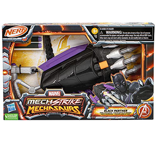 MARVEL MECH STRIKE MECHASAURS BLACK PANTHER SABRE CLAW BLASTER NERF BLASTER CON 3 DARDOS JUEGO DE ROL JUGUETES - 2