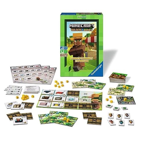 RAVENSBURGER MINECRAFT BUILDERS BIOMES JUEGO DE MESA DE ESTRATEGIA DE EXPANSIÓN DEL MERCADO DE AGRICULTORES A PARTIR DE 10 - 4
