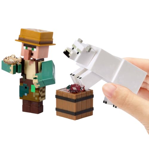 MATTEL MINECRAFT FIGURAS DE ACCIÓN Y ACCESORIOS PAQUETE DE 2 ESCALA DE 325 PULGADAS CON DISEÑO PIXELADO JUEGO DE JUGUETES - 2