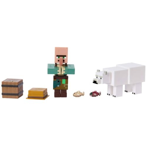 MATTEL MINECRAFT FIGURAS DE ACCIÓN Y ACCESORIOS PAQUETE DE 2 ESCALA DE 325 PULGADAS CON DISEÑO PIXELADO JUEGO DE JUGUETES - 3