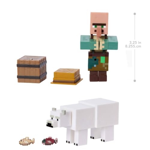 MATTEL MINECRAFT FIGURAS DE ACCIÓN Y ACCESORIOS PAQUETE DE 2 ESCALA DE 325 PULGADAS CON DISEÑO PIXELADO JUEGO DE JUGUETES - 4