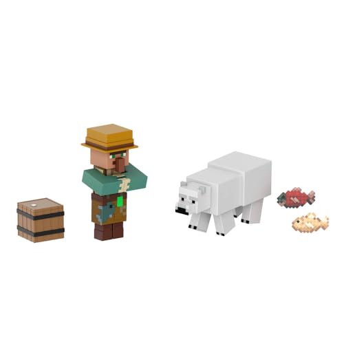 MATTEL MINECRAFT FIGURAS DE ACCIÓN Y ACCESORIOS PAQUETE DE 2 ESCALA DE 325 PULGADAS CON DISEÑO PIXELADO JUEGO DE JUGUETES - 5