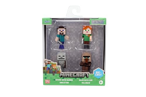 JADA MINECRAFT METALFIGS PAQUETE DE 4 FIGURAS COLECCIONABLES FUNDIDAS A PRESIÓN DE 25 PULGADAS JUEGO DE WAVE 4 CON STEVE - 2