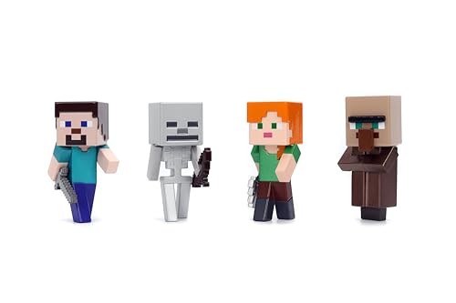 JADA MINECRAFT METALFIGS PAQUETE DE 4 FIGURAS COLECCIONABLES FUNDIDAS A PRESIÓN DE 25 PULGADAS JUEGO DE WAVE 4 CON STEVE - 3