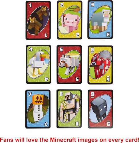 PAQUETE DE MATTEL GAMES UNO MINECRAFT JUEGO DE CARTAS CON GRÁFICOS TEMÁTICOS DE MINECRAFT EN UNA LATA COLECCIONABLE - 3