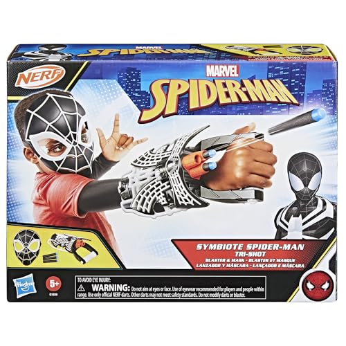 SPIDERMAN MARVEL SYMBIOTE TRISHOT BLASTER Y MÁSCARA GUANTELETE Y MÁSCARA DE JUEGO DE ROL PARA COMPLEMENTOS DE DISFRAZ - 2