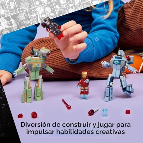 LEGO MARVEL IRON MAN Y WAR MACHINE VS. HAMMER DRONES JUGUETE DE CONSTRUCCIÓN JUEGO DE SIMULACIÓN CON 2 MINIFIGURAS - 7