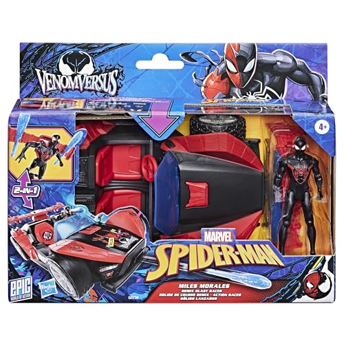 MARVEL SPIDERMAN VENOMVERSUS EPIC WORLD OF ACTION MILES MORALES REMIX BLAST RACER 4 PULGADAS 39 IN FIGURA Y COCHE DE JUGUETE - 2