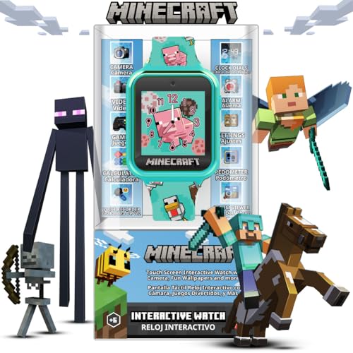 MINECRAFT RELOJ INTELIGENTE PARA NIÑOS CON PANTALLA TÁCTIL 10 CARAS DE RELOJ JUEGOS CÁMARA ALARMA TEMPORIZADOR CONTADOR - 1