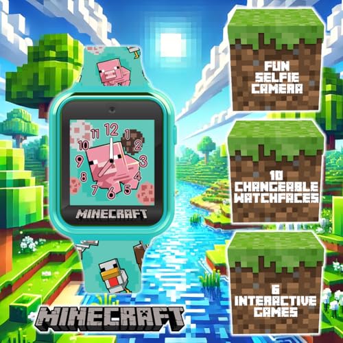 MINECRAFT RELOJ INTELIGENTE PARA NIÑOS CON PANTALLA TÁCTIL 10 CARAS DE RELOJ JUEGOS CÁMARA ALARMA TEMPORIZADOR CONTADOR - 2