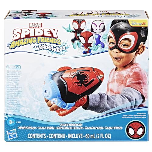 SPIDEY AND HIS AMAZING FRIENDS MARVEL WATERWEBS MILES SPIN MORALES JUEGO DE ROL ELECTRÓNICO DE BURBUJAS CON MÁSCARA JUGUETES - 2