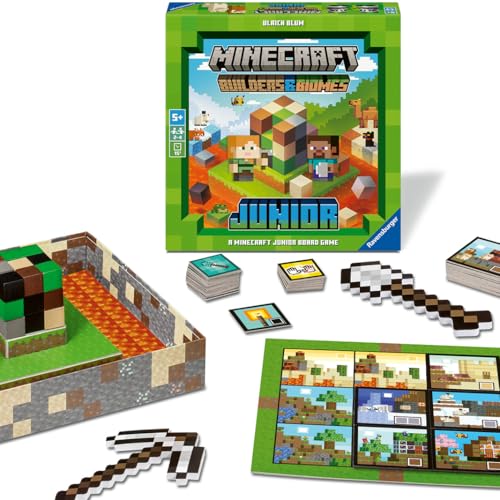 RAVENSBURGER MINECRAFT BUILDERS BIOMES JUNIOR JUEGO COOPERATIVO PARA NIÑOS DIVERTIDA AVENTURA DE CONSTRUCCIÓN DE GRANJAS - 1