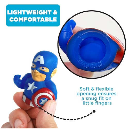 MARVEL AVENGERS 10 PIECE FINGER PUPPET SET EDUCATIONAL PLAY PARTY FAVORS BATH AND POOL TOYS BEACH FUN PLAYTIME ACTIVITIES - 3
