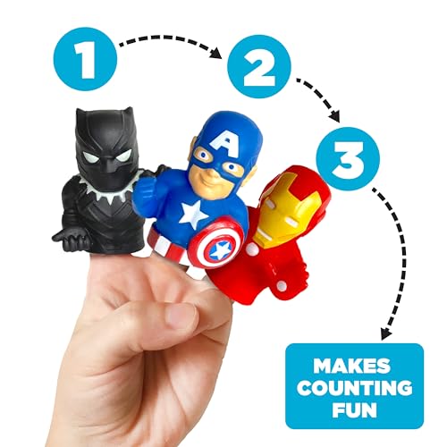 MARVEL AVENGERS 10 PIECE FINGER PUPPET SET EDUCATIONAL PLAY PARTY FAVORS BATH AND POOL TOYS BEACH FUN PLAYTIME ACTIVITIES - 5